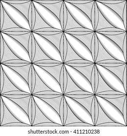 abstract pattern painted black surround zenart of petals, ovals and stripes on a white background.Vector Illustration eps10