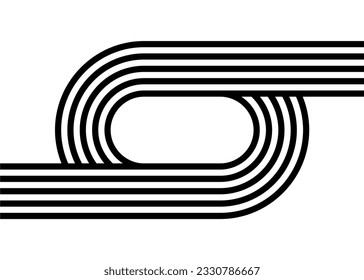 Abstract pattern of parallel black lines on a white background. Retro style. Vector background