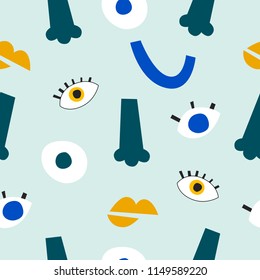               abstract pattern of parts of a face               