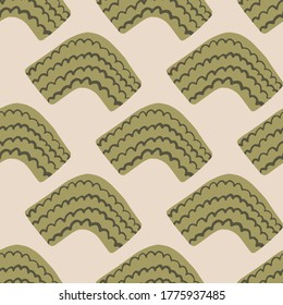 Abstract pattern in pastel tones. Beige elements on light pink background. Vector illustration. Perfect for stationery, wrapping paper, branding, marketing and kids fabric.