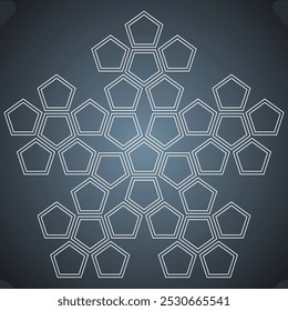 Abstract pattern of pentagons. Pentagon mandala