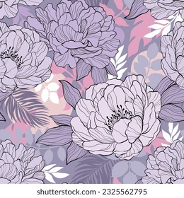 Patrón abstracto con los colores Peony, lilac pastel.