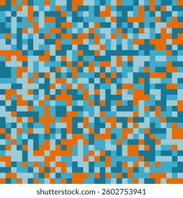 ABSTRACT PATTERN PIXEL BACKGROUND FLAT PASTEL BLUE ORANGE COLOR SHAPES DESIGN VECTOR TEMPLATE FOR WALLPAPER, COVER DESIGN