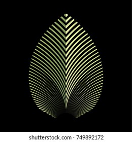 Abstract pattern of a plant leaf. Vector logo plant. Abstract halftone stripes background.