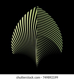 Abstract pattern of a plant leaf. Vector logo plant. Abstract halftone stripes background.