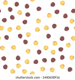 Abstract Pattern Polka Dots of Soft orange and Mostly desaturated dark red color. Perfect for your design, textile, pattern fills, box, posters, cards, web page etc. Pattern under the mask. Vector.