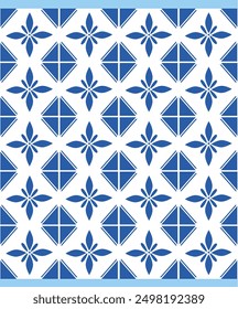The abstract pattern of Portuguese painted tiles with interesting designs