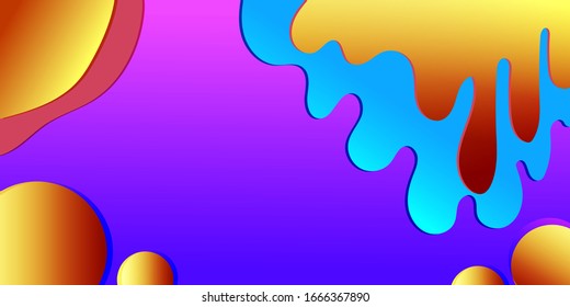 Abstract pattern with purple abstract drips of paint. Vector abstract banner design. Paint splatter background. Purple liquid color background design. Liquid shape colorful. Decoration element.