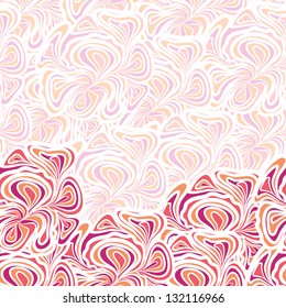 Abstract pattern with purple-orange floral design. Pattern contains place for your text.