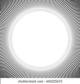 Abstract pattern with radial lines. Radial, radiating lines with distortion effect. Circular geometric pattern