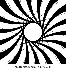 Abstract pattern with radial lines. Radial, radiating lines with distortion effect. Circular geometric pattern