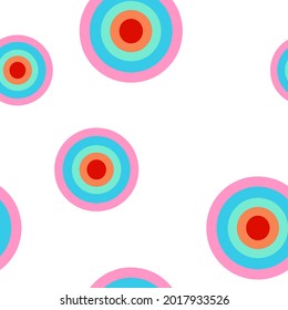 Abstract pattern with rainbow circles patterns on white background. Simple vector illustration