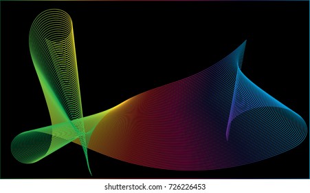 Abstract pattern rainbow color line on black background,EPS10

