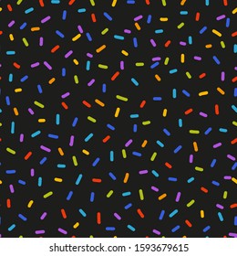 Abstract pattern of rainbow colors. Repeat pattern of bright colors and geometric figures.