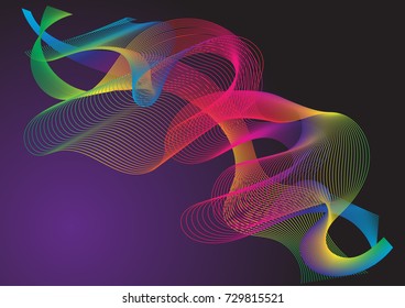 Abstract pattern rainbow line on violet background,EPS10