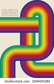 Abstract pattern rainbow stripes. Colorful background retro style tones. Template design for publication, cover, poster, card, flyer, brochure, banner, wall. Vector illustration.