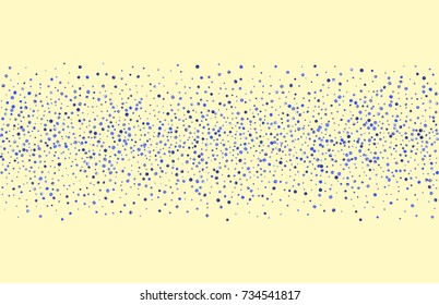 Abstract pattern of random falling blue shining confetti dots. Luxurious festive New Year background. Multicolored shiny abstract texture. Element of design. Vector illustration, EPS 10.