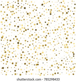 Gold Star Confetti Rain Festive Holiday Stock Vector (Royalty Free ...