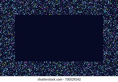 Abstract pattern of random falling multicolored confetti circles. Luxurious festive New Year background. Multicolored shiny abstract texture. Element of design. Vector illustration, EPS 10.