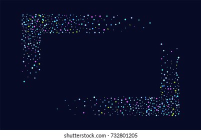 Abstract pattern of random falling multicolored confetti circles. Luxurious festive New Year background. Multicolored shiny abstract texture. Element of design. Vector illustration, EPS 10.