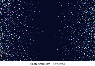 Abstract pattern of random falling multicolored confetti circles. Luxurious festive New Year background. Multicolored shiny abstract texture. Element of design. Vector illustration, EPS 10.