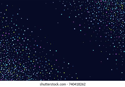 Abstract pattern of random falling multicolored confetti circles. Luxurious festive New Year background. Multicolored shiny abstract texture. Element of design. Vector illustration, EPS 10.