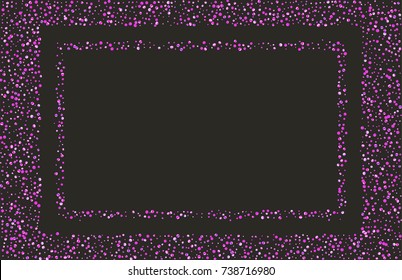 Abstract pattern of random falling pink sparkling confetti dots. Luxurious festive background. Multicolored shiny abstract texture. Element of design. Vector illustration, EPS 10.