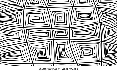 Abstract pattern of random ink lines in tile arrangement. Hand drawn striped pattern. Image for textiles. Grunge texture. abstract pattern rectangular pattern background