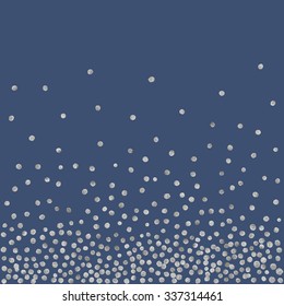 Abstract Pattern Of Random Silver Dots On Blue Background. Elegant Pattern For Background, Textile, Paper Packaging And Other Design. Vector Illustration.