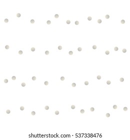 Abstract pattern of random silver dots  on white background.  Vector illustration.