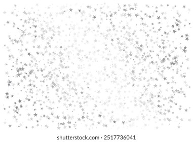 Abstract pattern of random silver stars. Silver Confetti