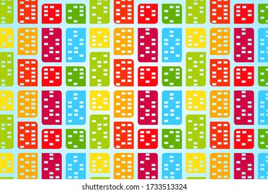 Abstract pattern with rectangle element use any flat color combined with white on little rectangle shape. The side of shape is round. 