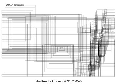 abstract pattern of rectangles and lines. drawing is left in outline, for better editing and design options