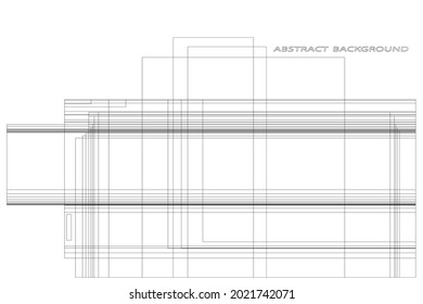 abstract pattern of rectangles and lines. drawing is left in outline, for better editing and design options
