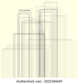 abstract pattern of rectangles and lines. drawing is left in outline, for better editing and design options
