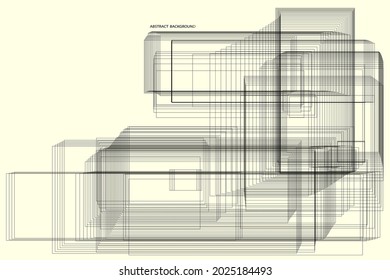 abstract pattern of rectangles and lines. drawing is left in outline, for better editing and design options