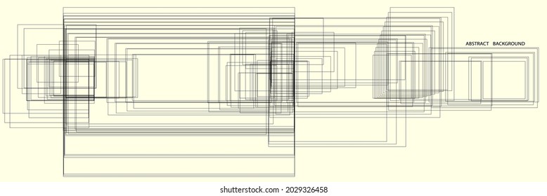 abstract pattern of rectangles and lines. drawing is left in outline, for better editing and design options