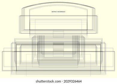 abstract pattern of rectangles and lines. drawing is left in outline, for better editing and design options