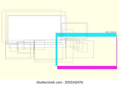 abstract pattern of rectangles and lines. drawing is kept in outline for better editing and design options. soft yellow background