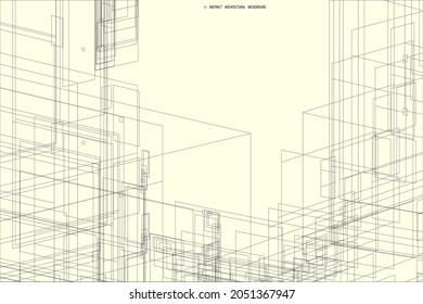 abstract pattern of rectangles and lines. drawing is kept in outline for better editing and design options. soft yellow background