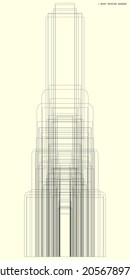 abstract pattern of rectangles and lines. drawing is kept in outline for better editing and design options. soft yellow background