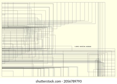abstract pattern of rectangles and lines. drawing is kept in outline for better editing and design options. soft yellow background