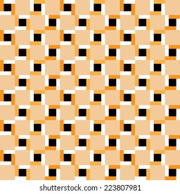 Abstract pattern with rectangles and squares in black and yellow . Vector.