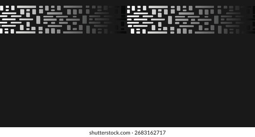 Abstract pattern of rectangles and squares in shades of gray and black.
