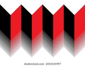 
Abstract pattern of red and black geometric shapes on a white background. Wallpaper. Modern vector background. Cover, poster, postcard