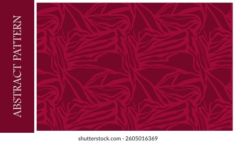 Abstract Pattern in red with curved shapes, waves, irregular lines. Abstract background, graphic resource, design.