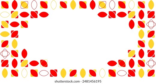 Abstract pattern with red, white, and yellow colors vector. Red, White, and Yellow Abstract Pattern.