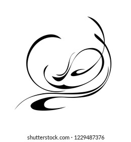 an abstract pattern rendered in smooth black lines on a white background