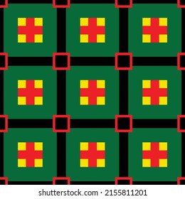 Abstract pattern with repeating colored geometric shapes