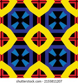 Abstract pattern with repeating colored geometric shapes